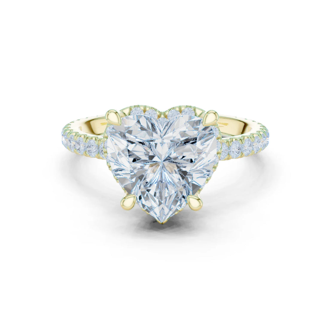 Heart Diamond Hidden Halo Engagement Ring