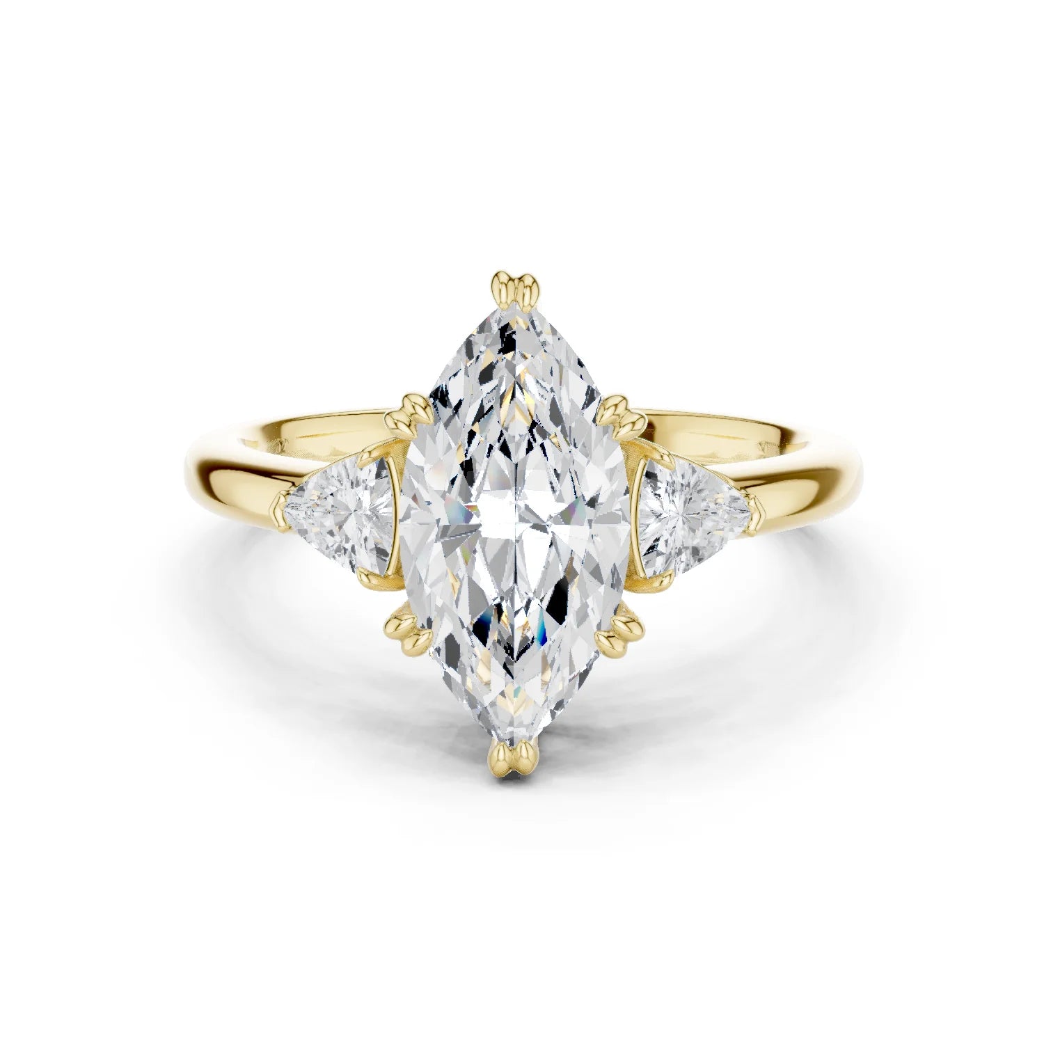 Trillion Side Diamond Marquise Shape Engagement Ring