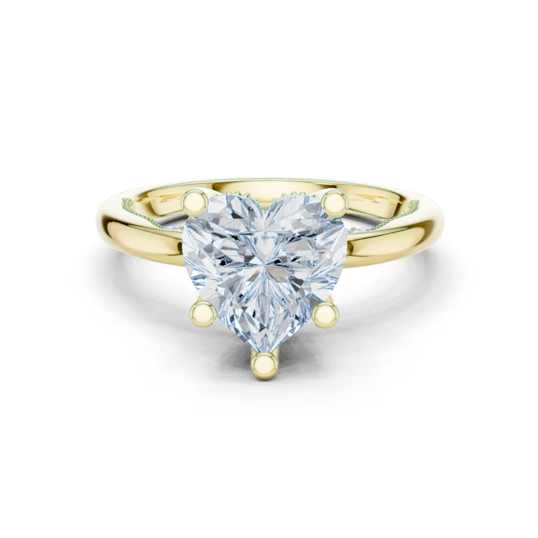 Hidden Halo Heart Cut Diamond Engagement Ring