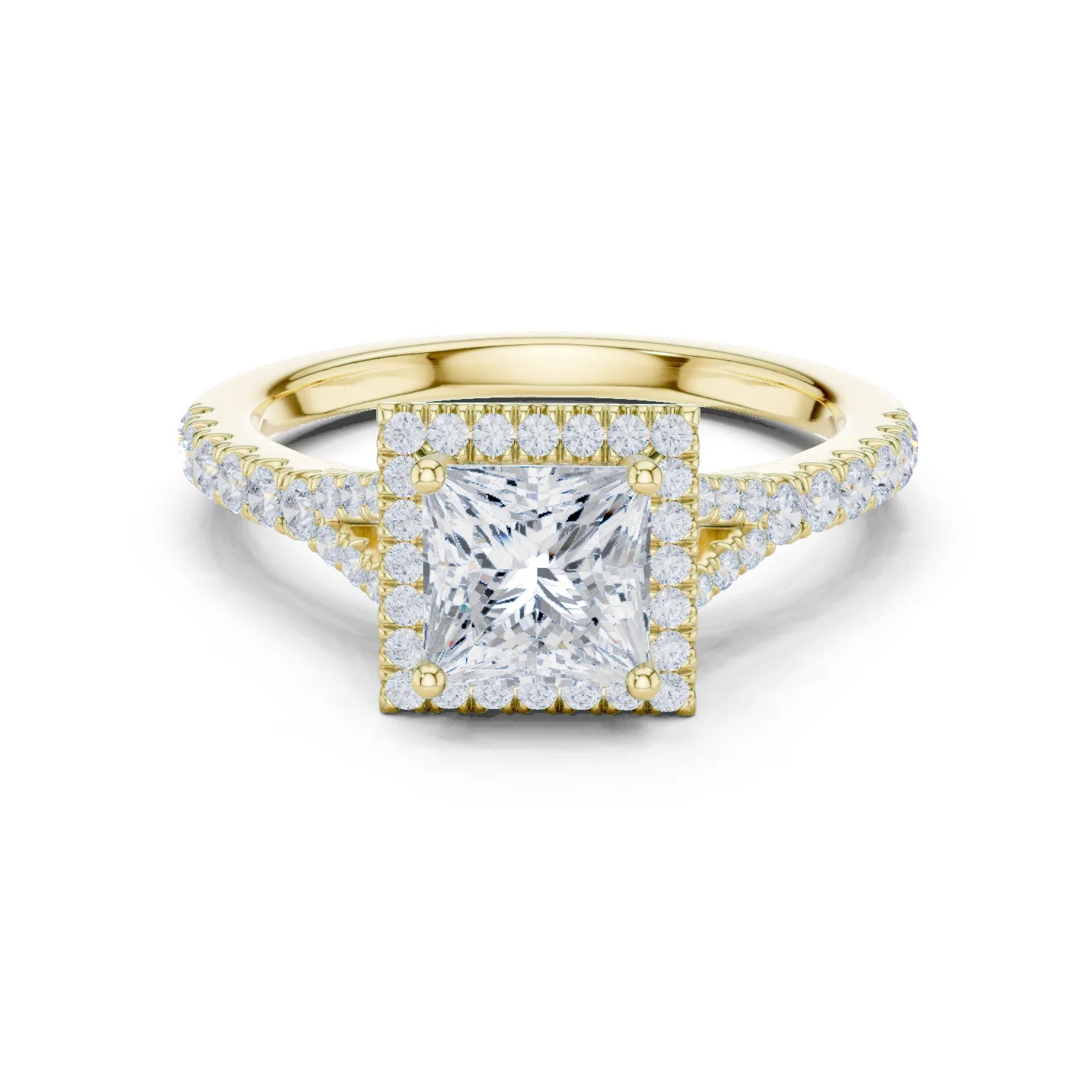 Princess Cut Diamond Halo Engagement Ring