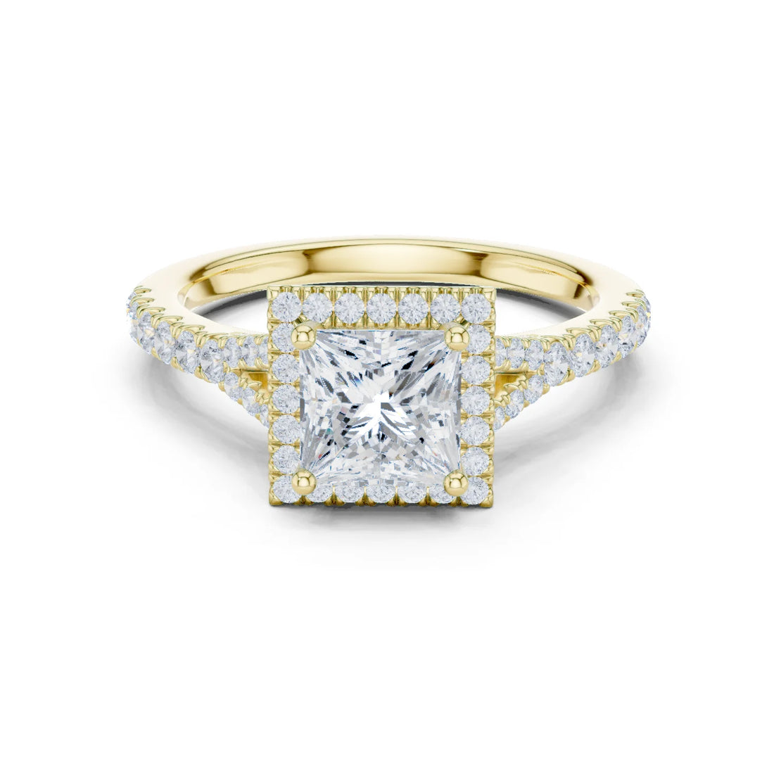 Princess Cut Diamond Halo Engagement Ring