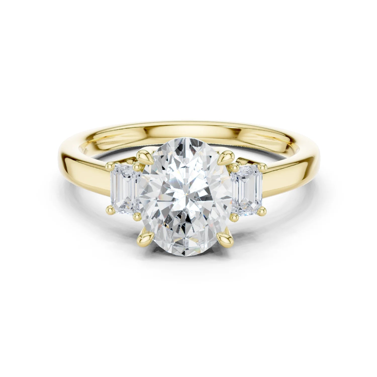 Oval Cut Diamond Three-Stone Engagement Ring