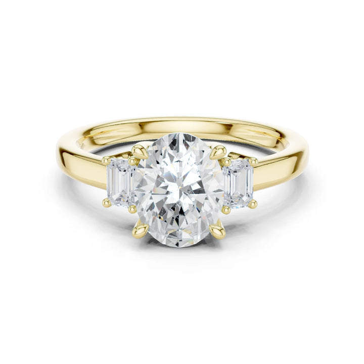 Oval Cut Diamond Three-Stone Engagement Ring