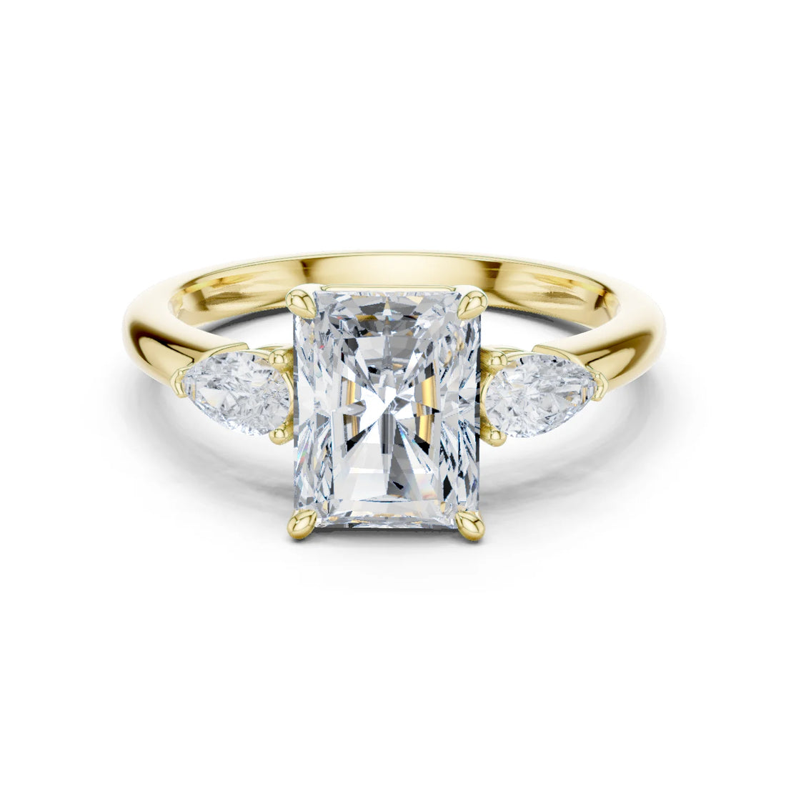 Radiant Cut Diamond Three-Stone Engagement Ring