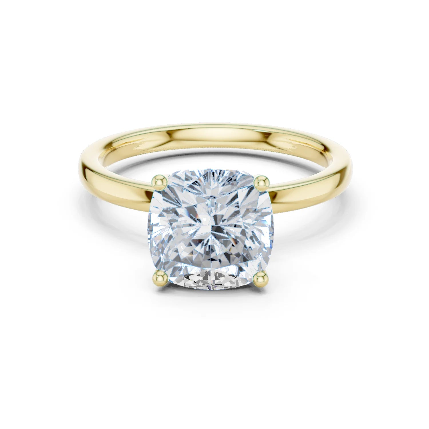 Cushion Cut Diamond Solitaire Engagement Ring