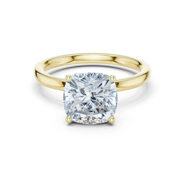 Cushion Cut Diamond Solitaire Engagement Ring