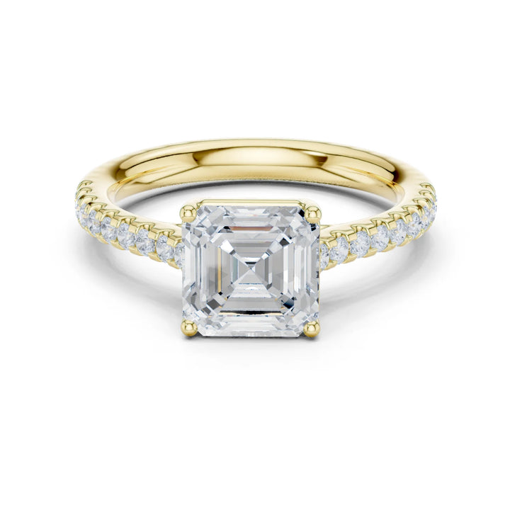 Asscher-Cut Diamond Engagement Ring with Split Shank