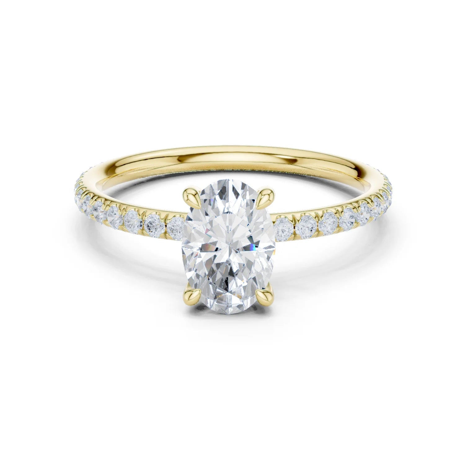 Oval Cut Diamond Pave Engagement Ring