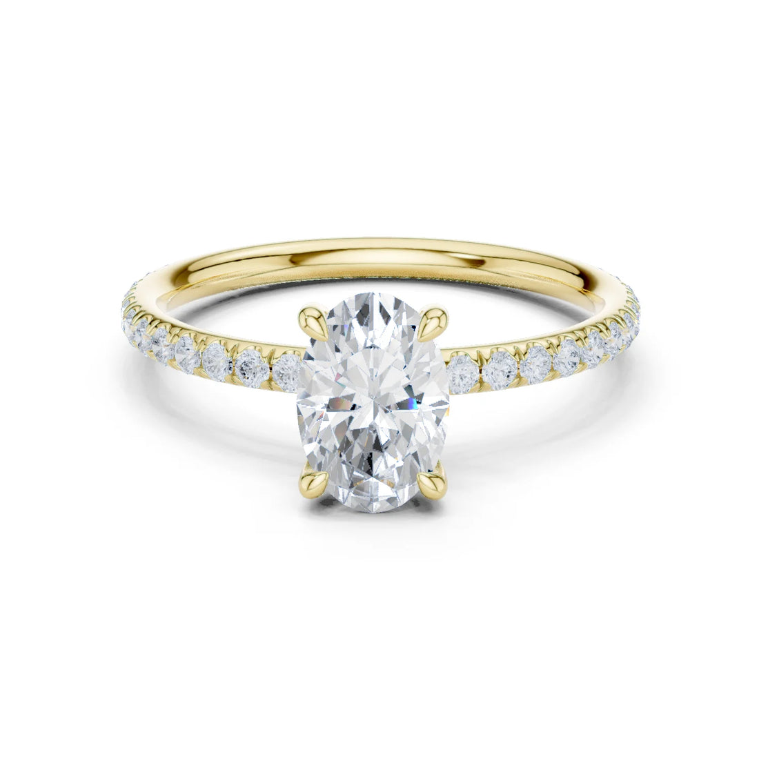 Oval Cut Diamond Pave Engagement Ring