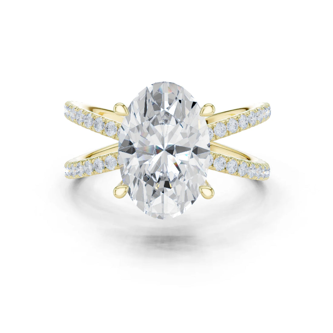 Oval Cut Diamond Split Shank Engagement Ring