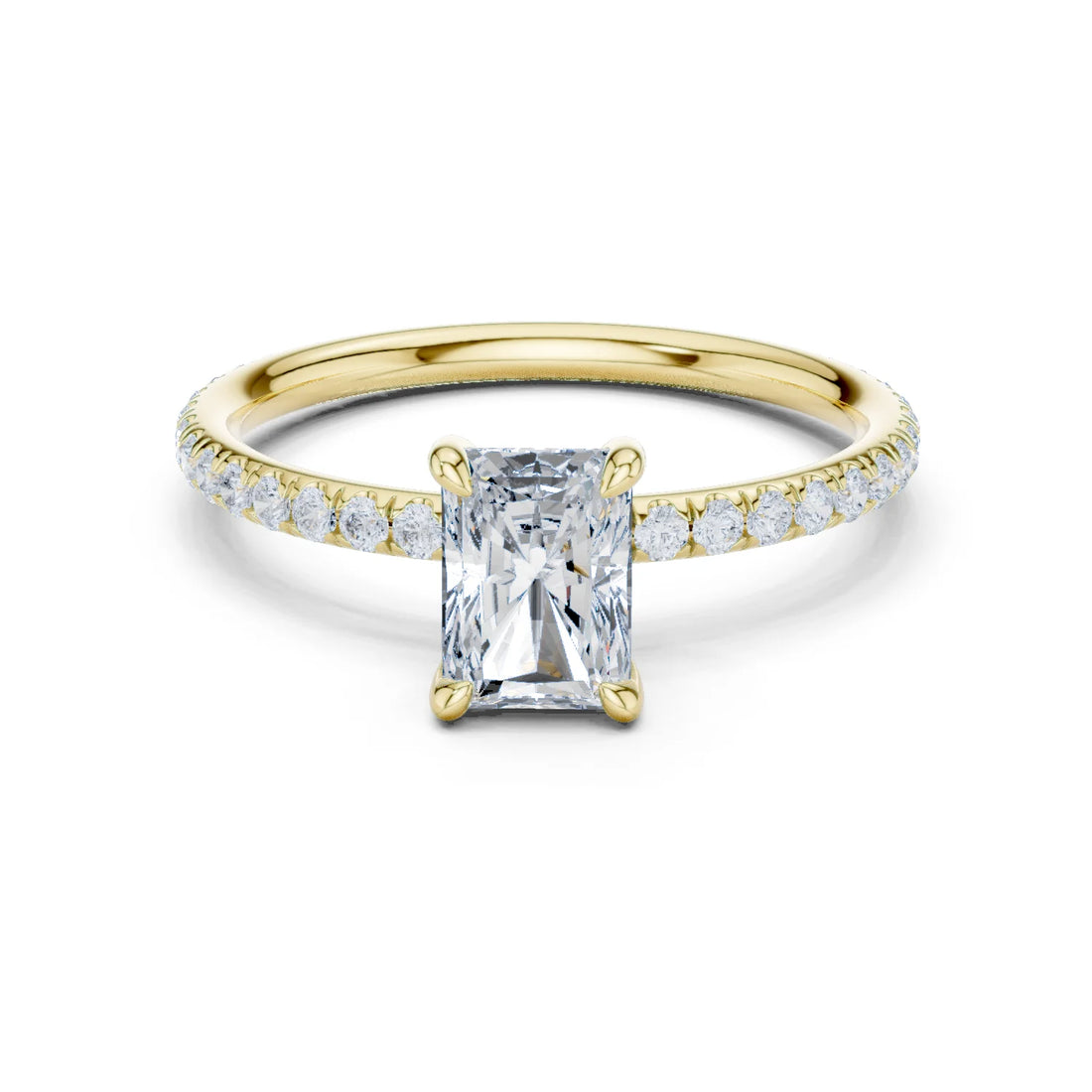 Radiant Cut Diamond Pave Engagement Ring