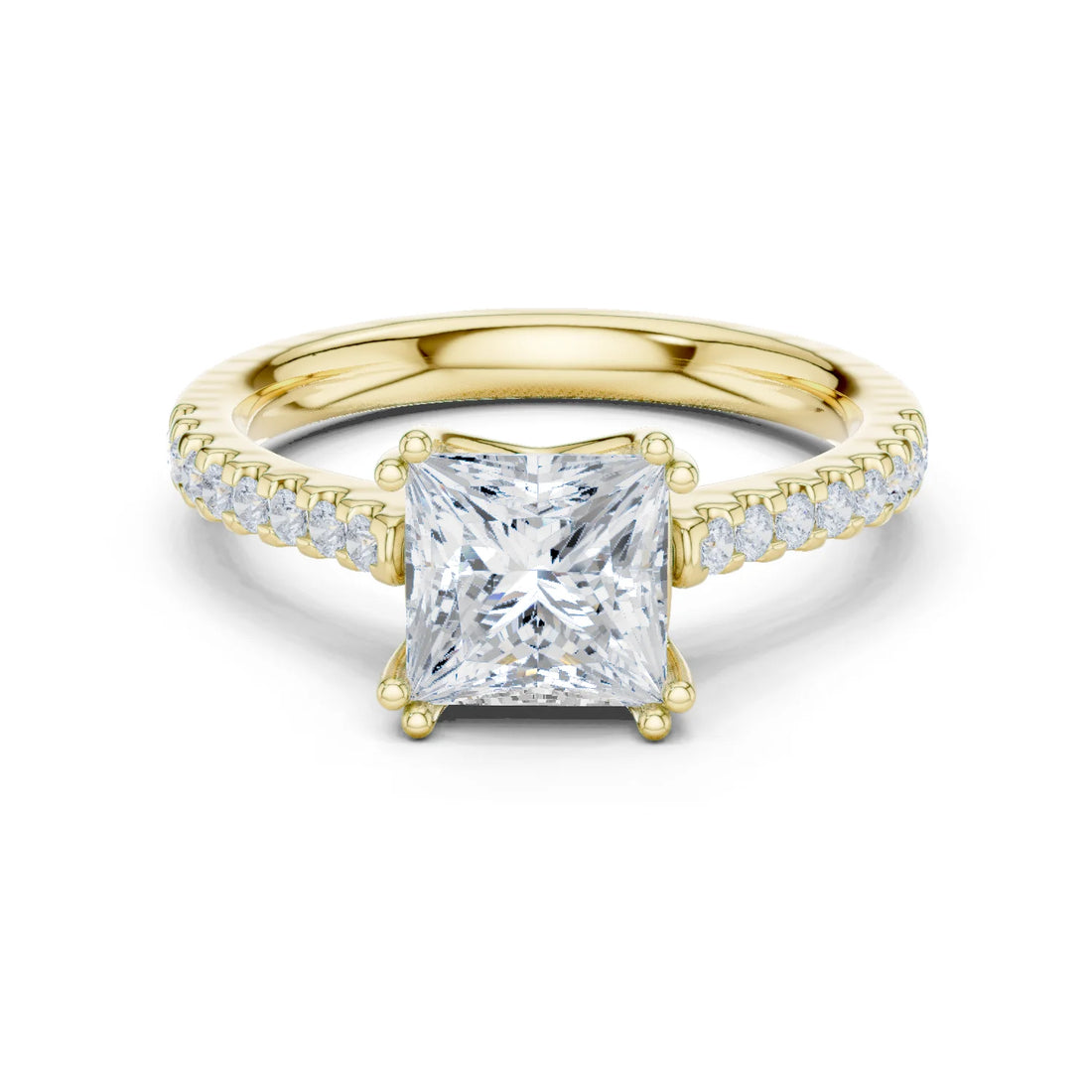 Princess-Cut Diamond Engagement Ring with Split Shank