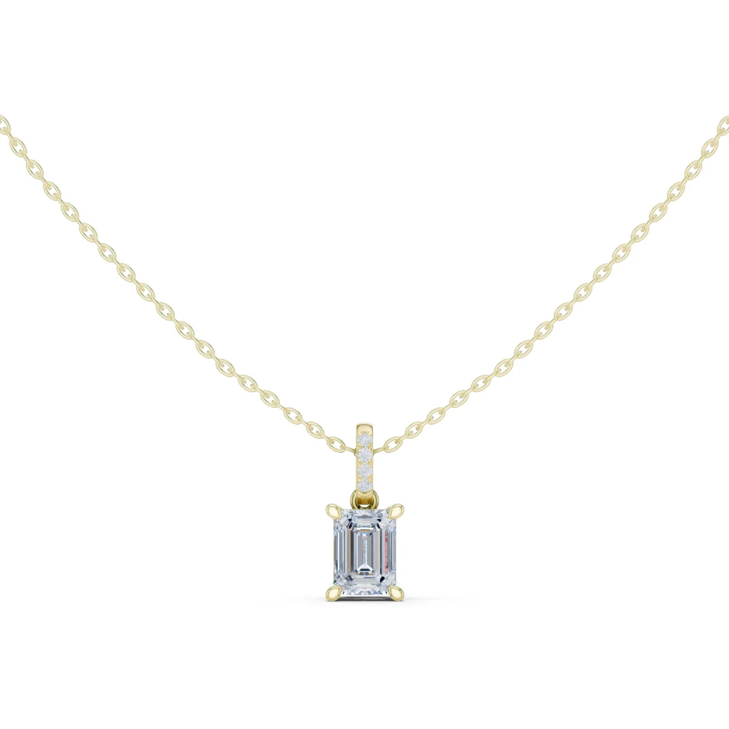 Verona Emerald Solitaire Diamond Pendant