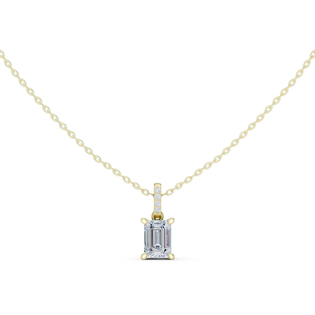 Verona Emerald Solitaire Diamond Pendant