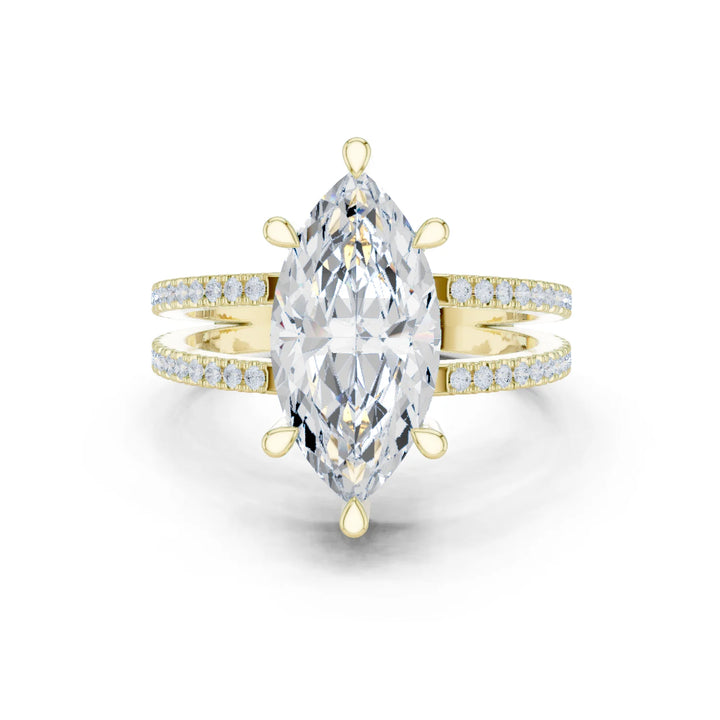 Marquise Cut Diamond Split Shank Engagement Ring