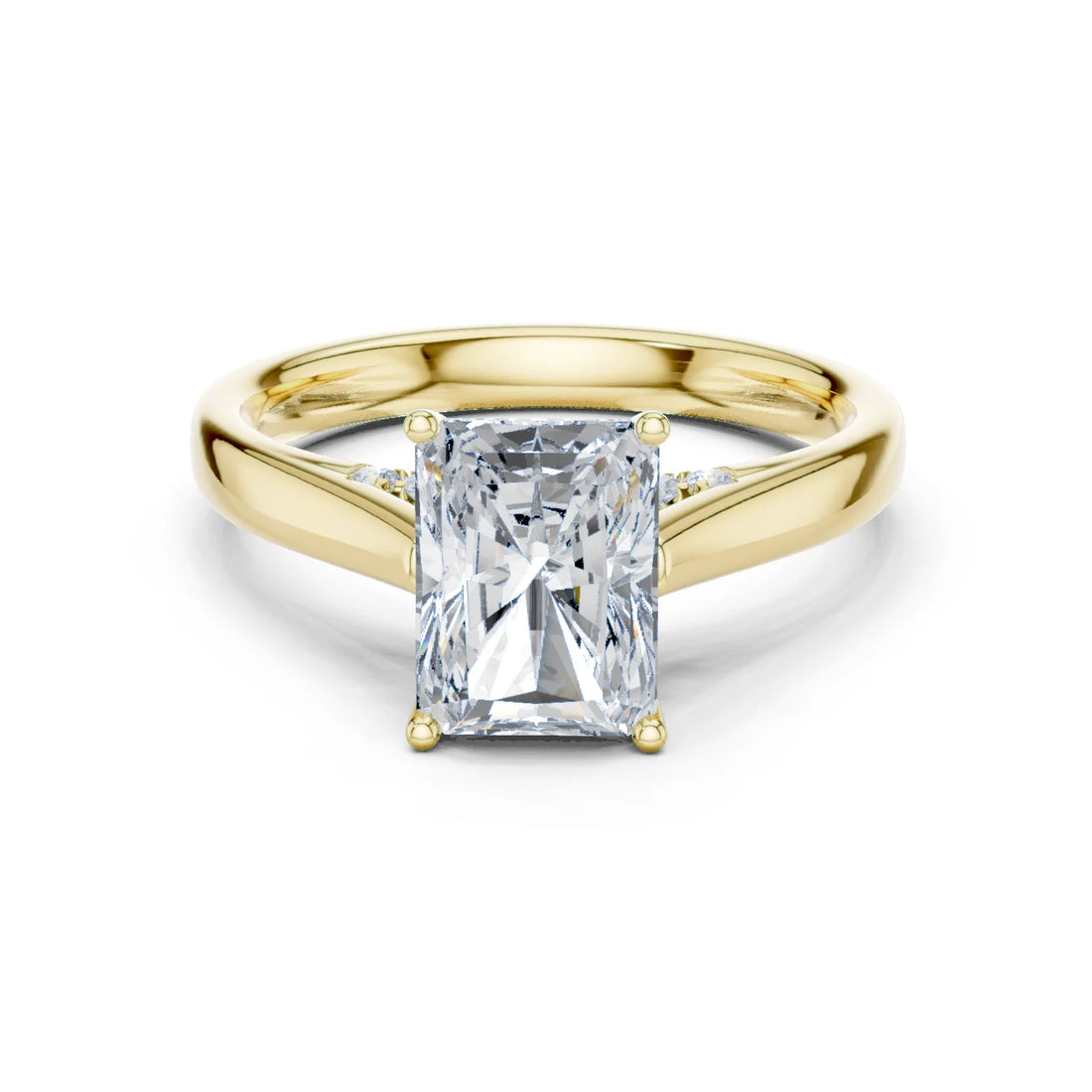 Radiant Cut Diamond Cathedral Pave Engagement Ring