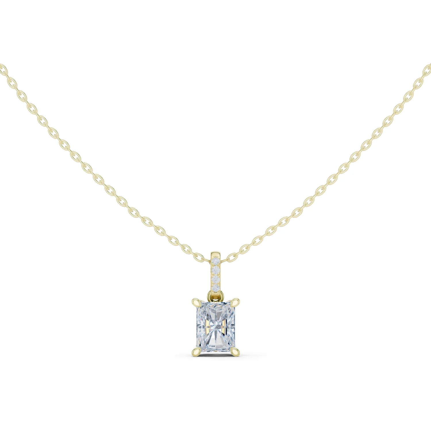 Luminara Radiant Solitaire Diamond Pendant