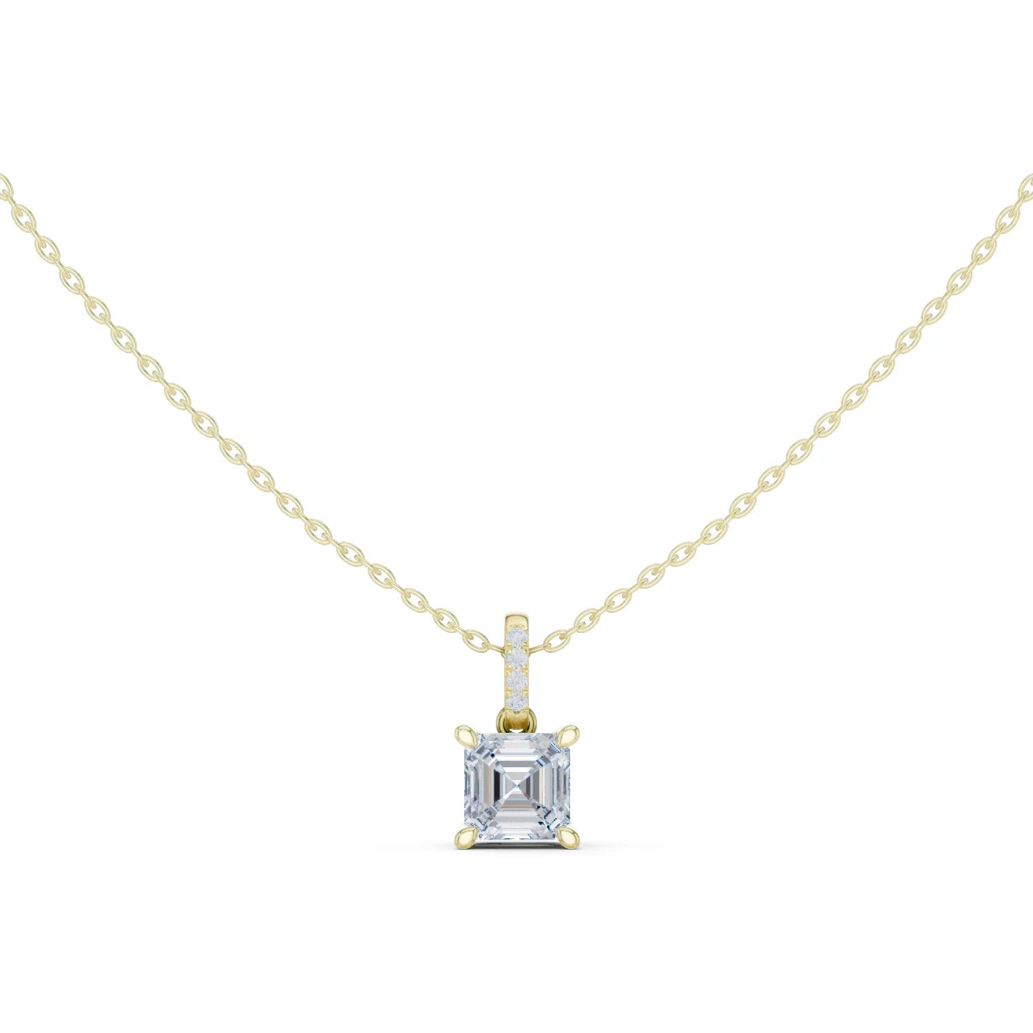 Celestia Asscher Solitaire Diamond Pendant