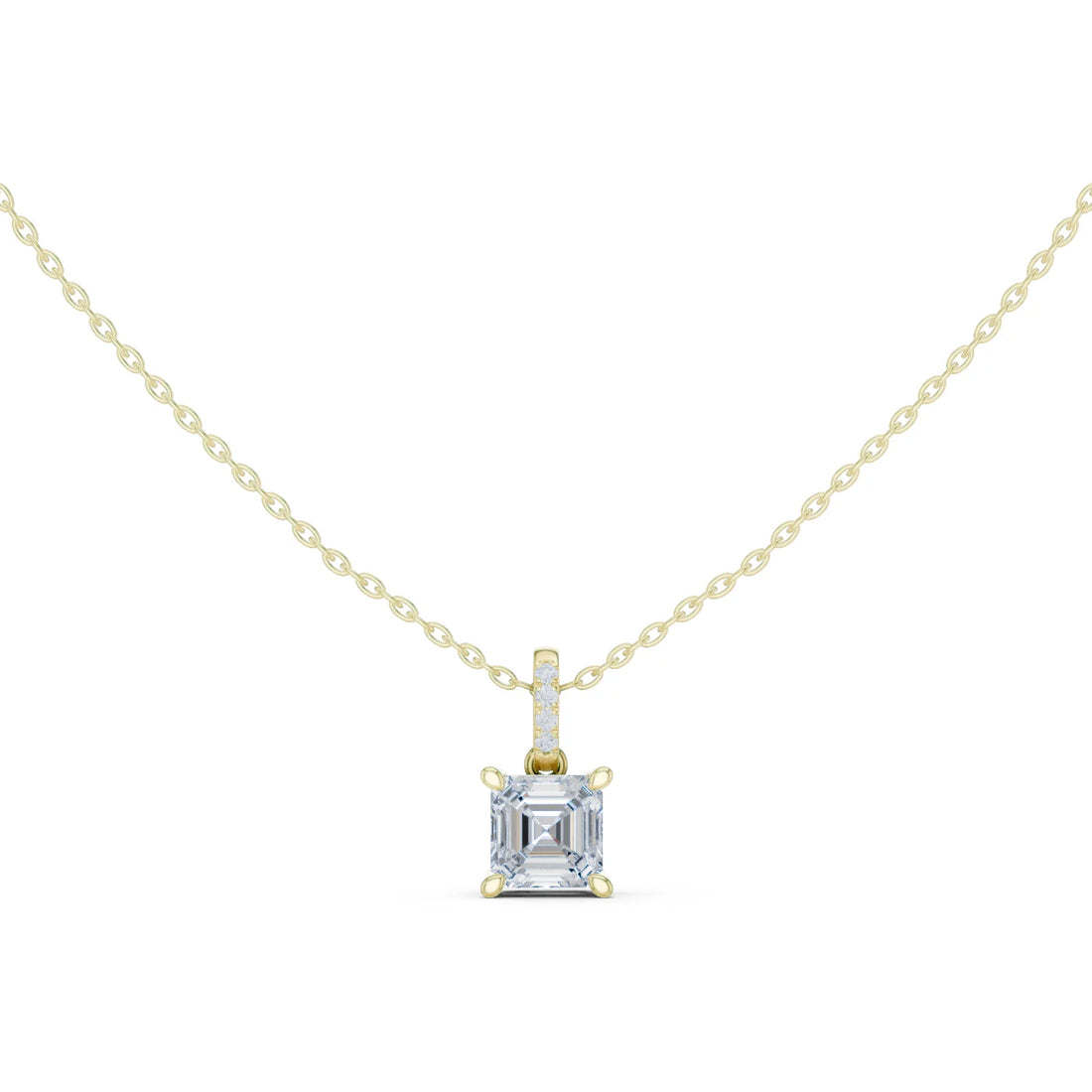 Celestia Asscher Solitaire Diamond Pendant