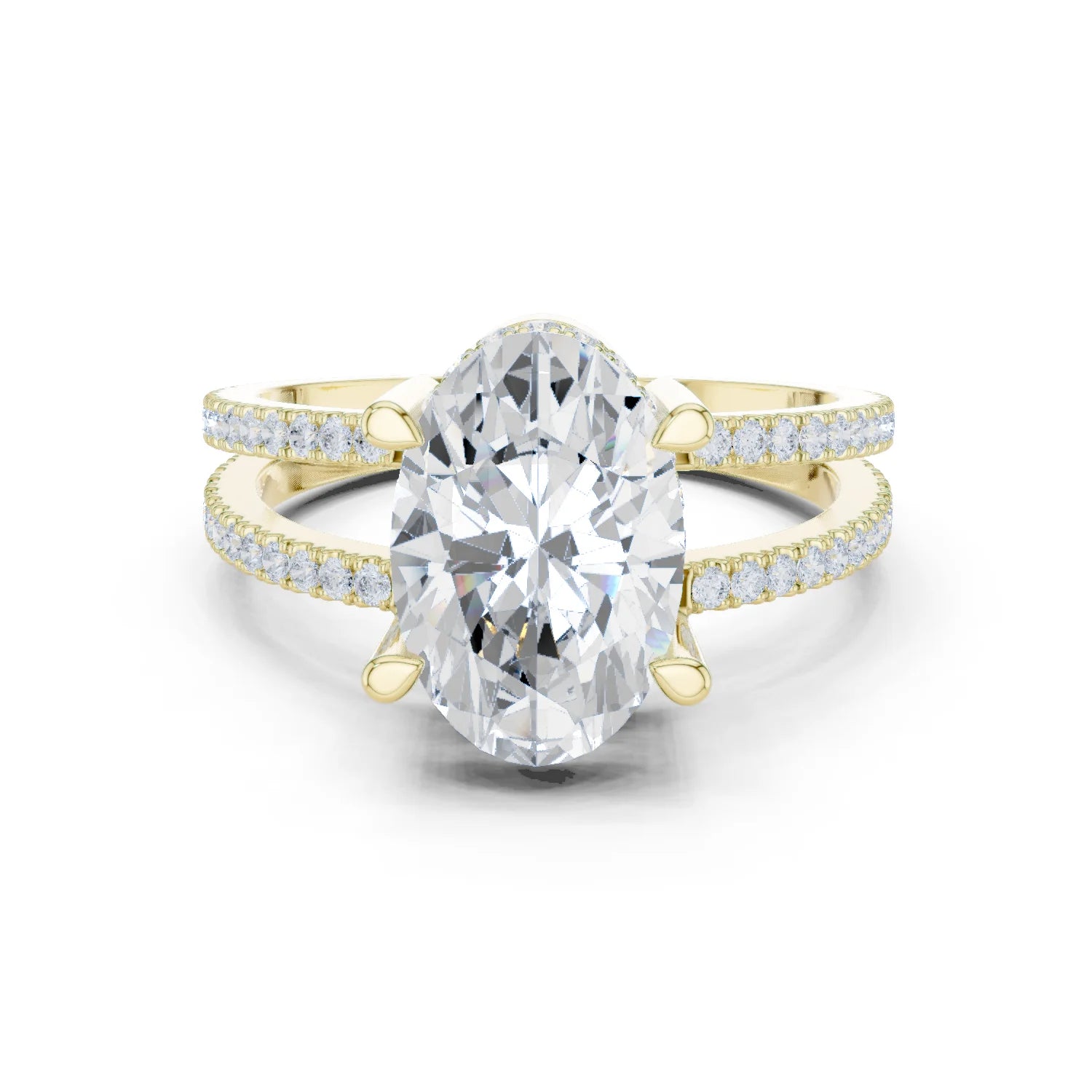 Oval Cut Diamond Split Shank Engagement Ring