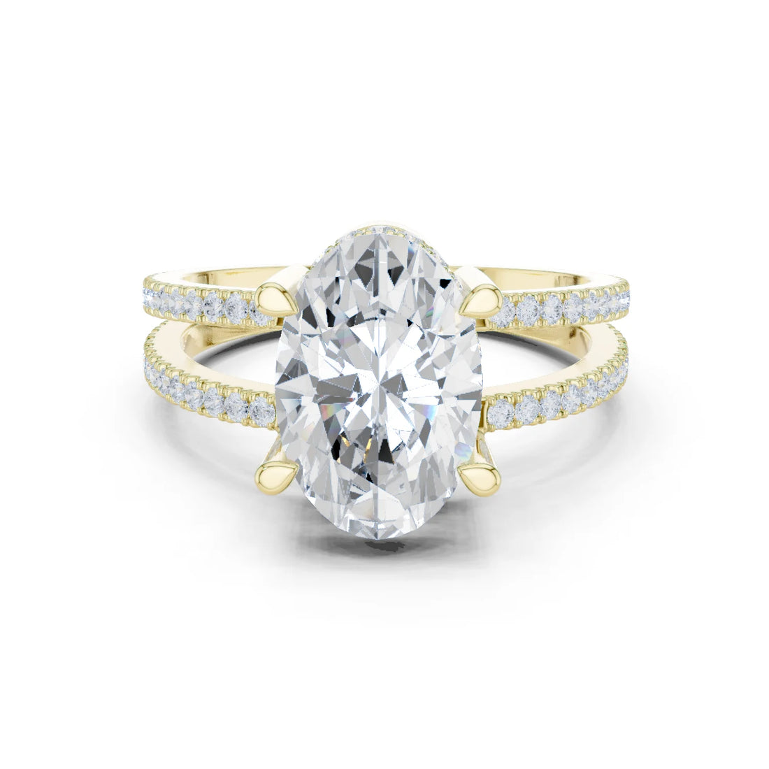 Oval Cut Diamond Split Shank Engagement Ring
