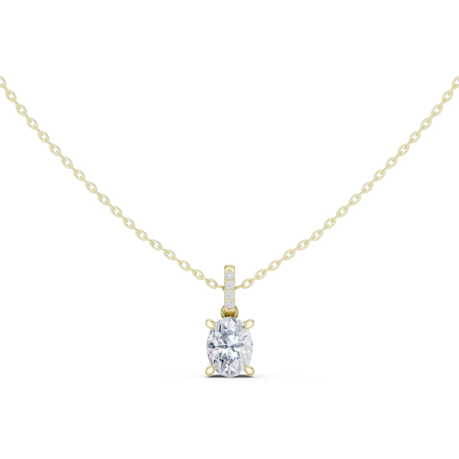 Elara Oval Solitaire Diamond Pendant
