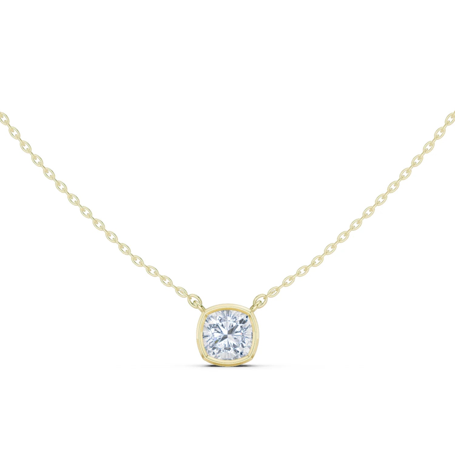Aurora Cushion Bezel Diamond Pendant