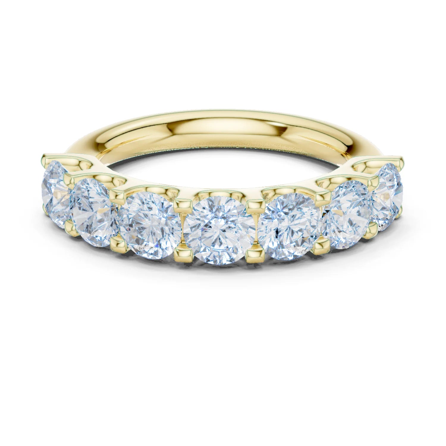 Round Diamond Half Eternity Band