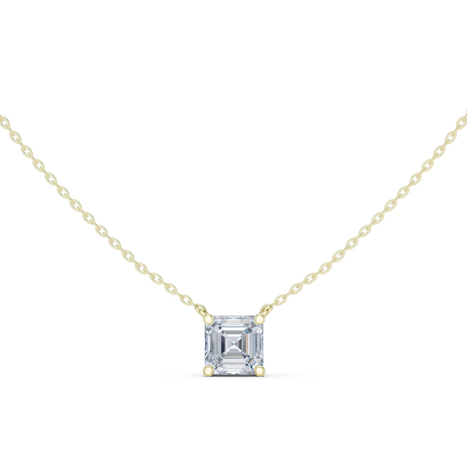 Asscher Aura Solitaire Diamond Pendant