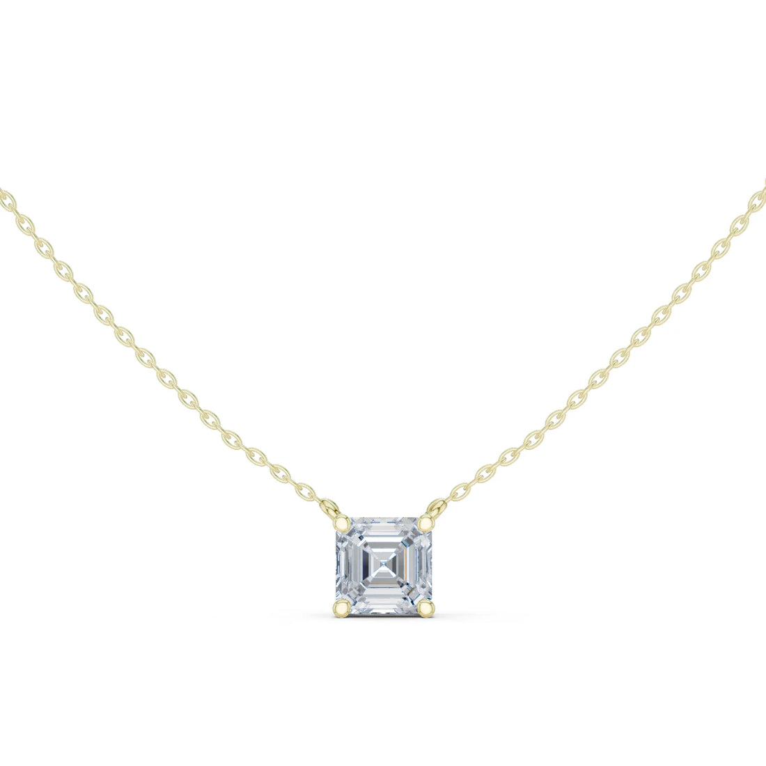 Asscher Aura Solitaire Diamond Pendant