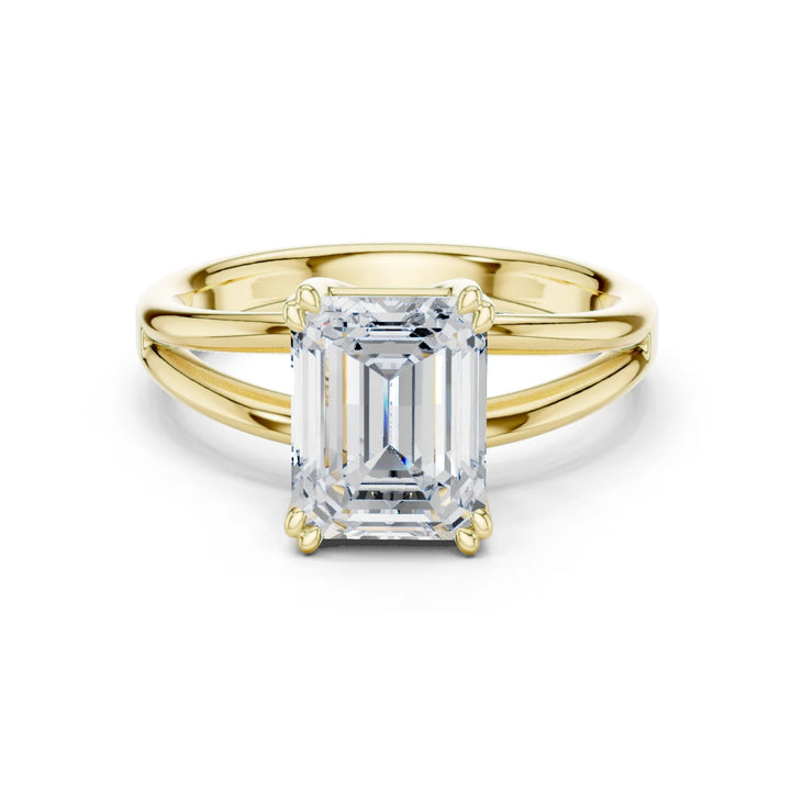 Emerald Shape Diamond Solitaire Engagement Ring