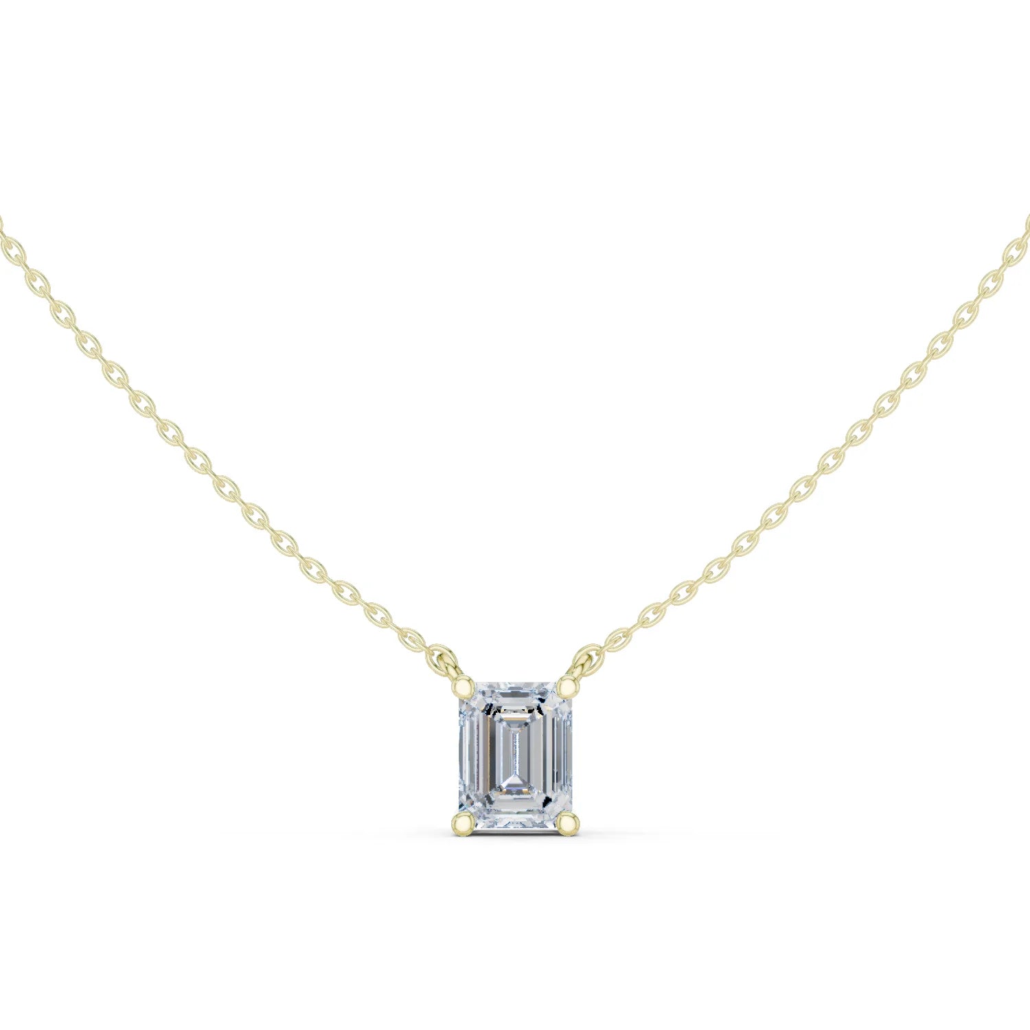 Emerald Elegance Solitaire Diamond Pendant