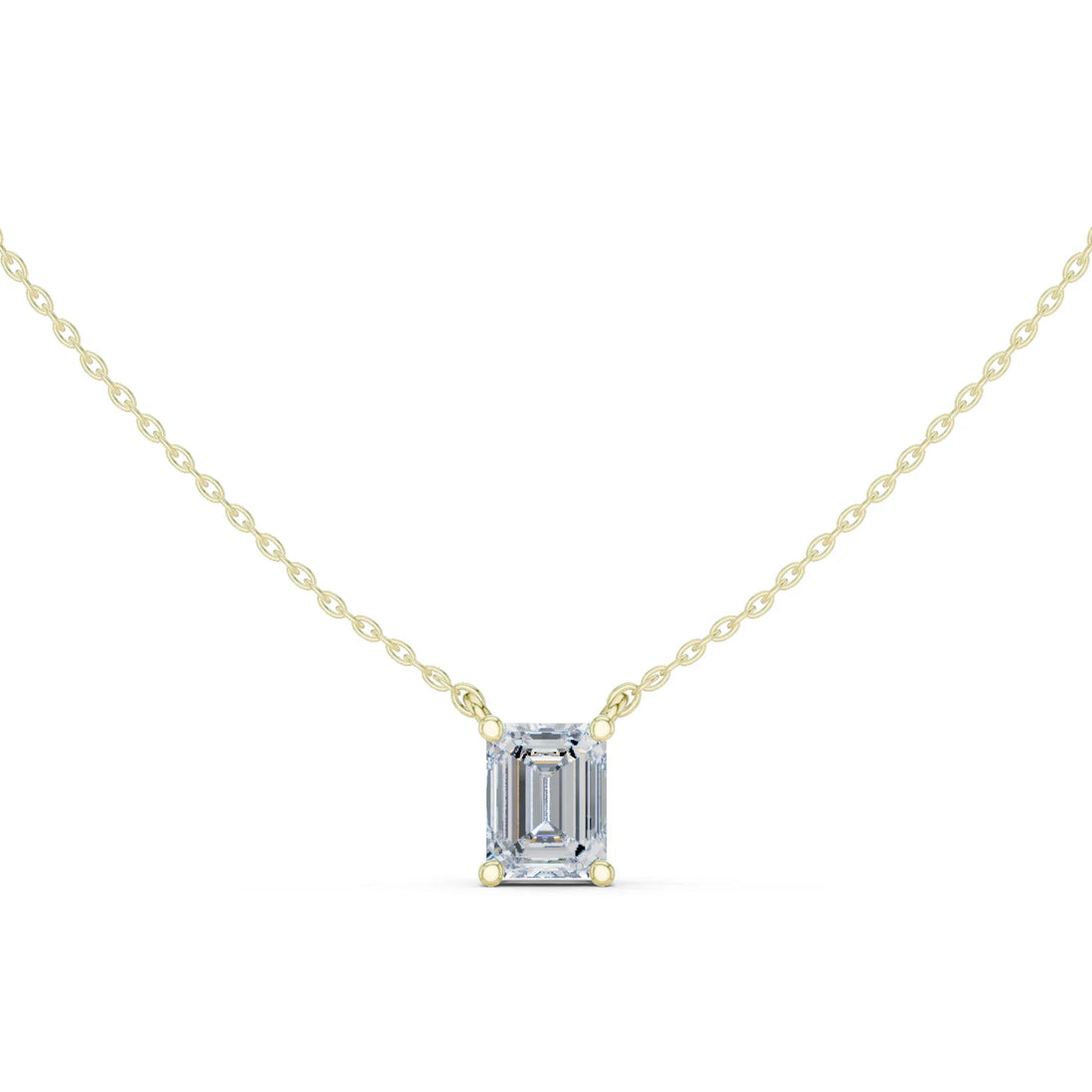 Emerald Elegance Solitaire Diamond Pendant