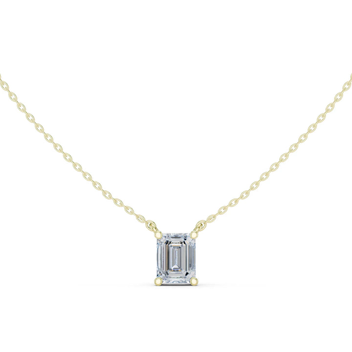 Emerald Elegance Solitaire Diamond Pendant