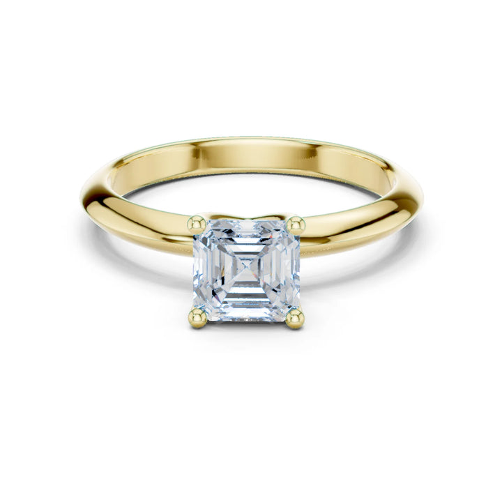Asscher Cut Diamond Solitaire Engagement Ring