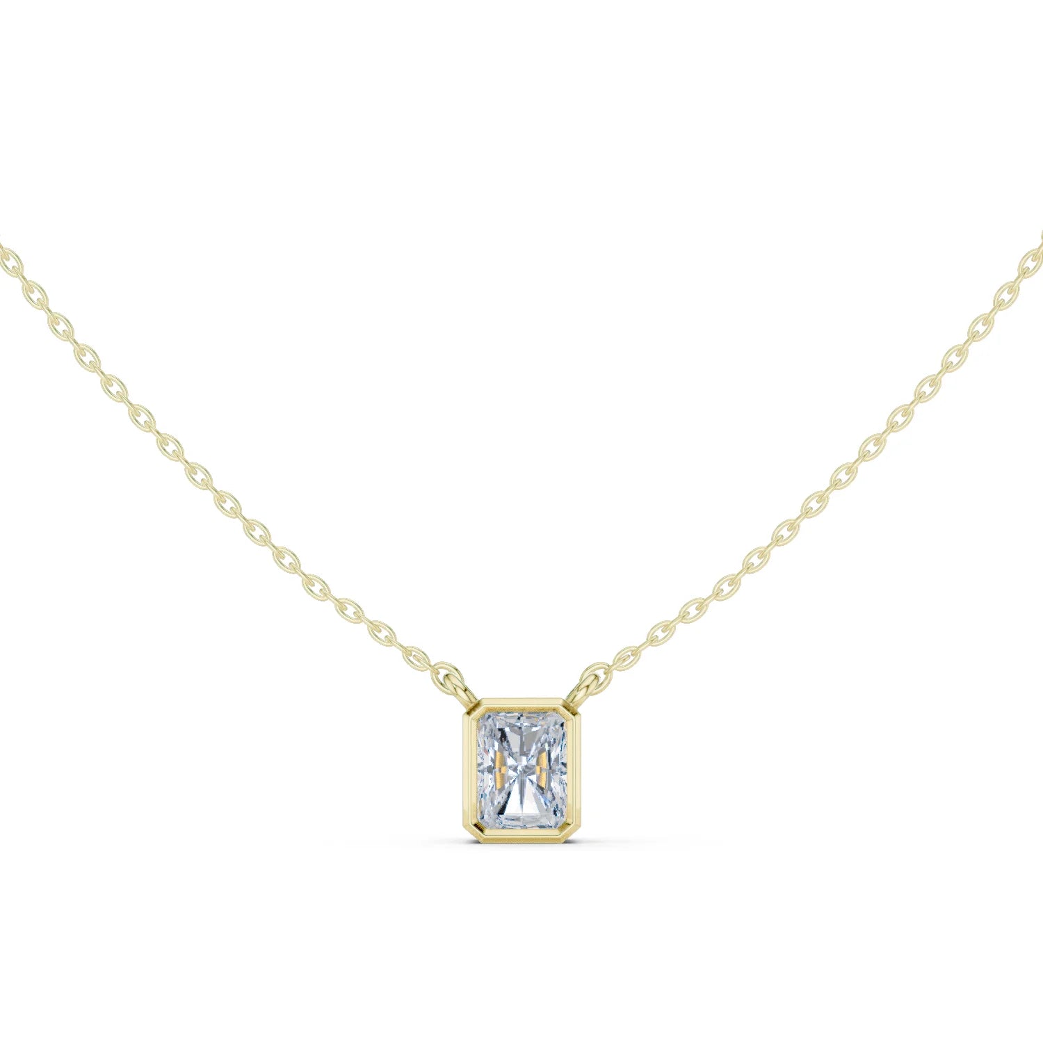 Luminé Radiant Bezel Solitaire Diamond Pendant