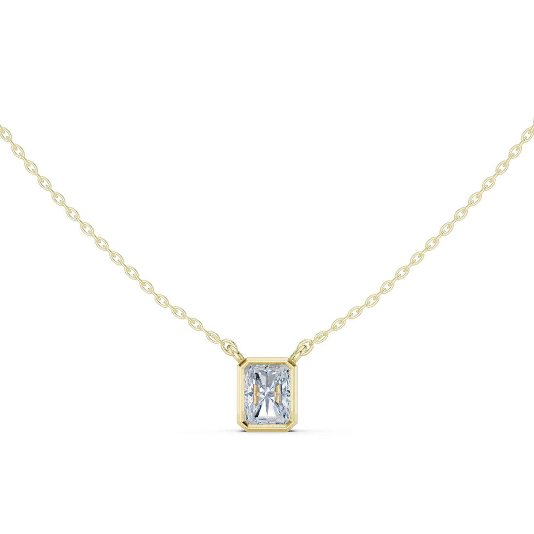 Luminé Radiant Bezel Solitaire Diamond Pendant