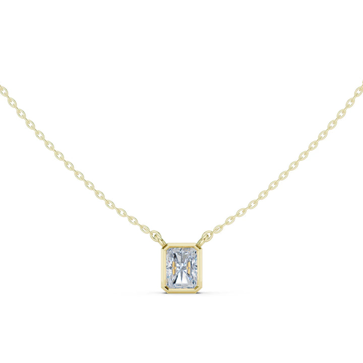 Luminé Radiant Bezel Solitaire Diamond Pendant