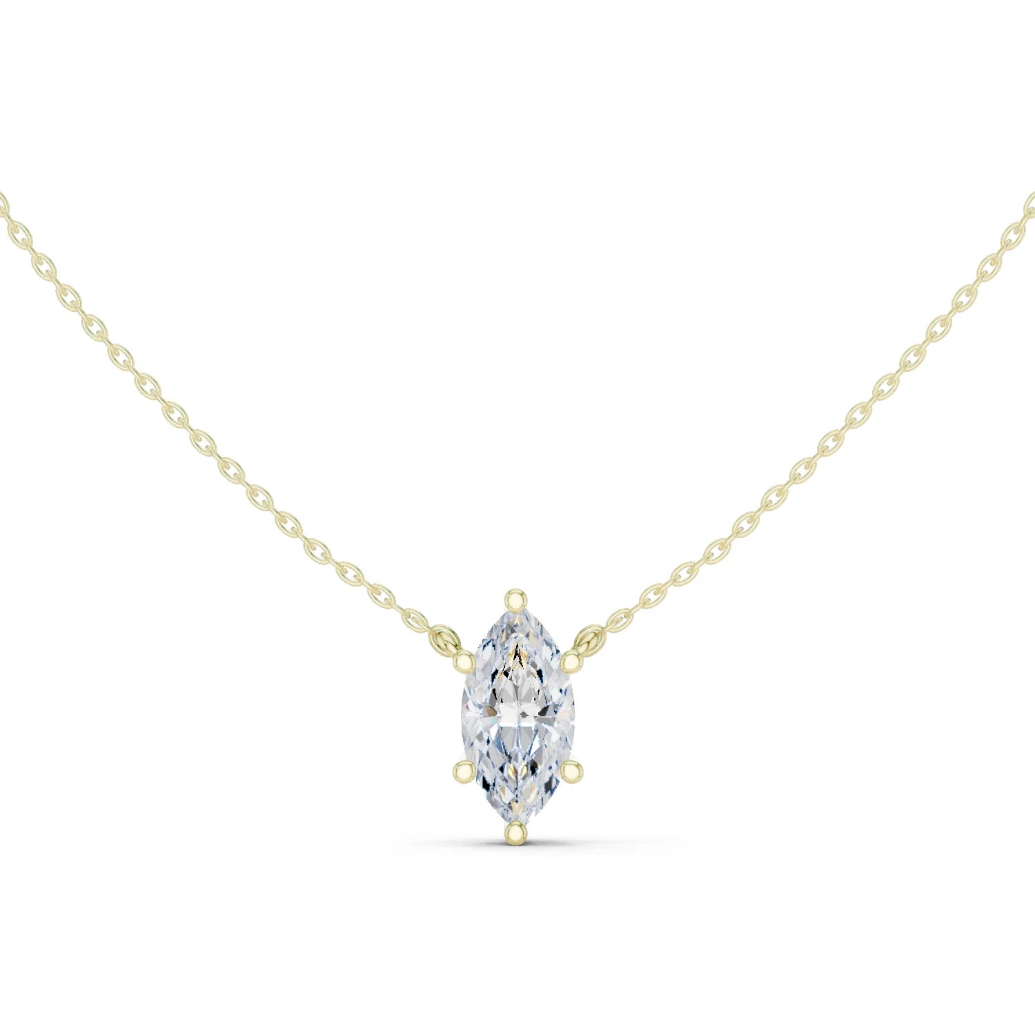 Marquise Grace Solitaire Diamond Pendant