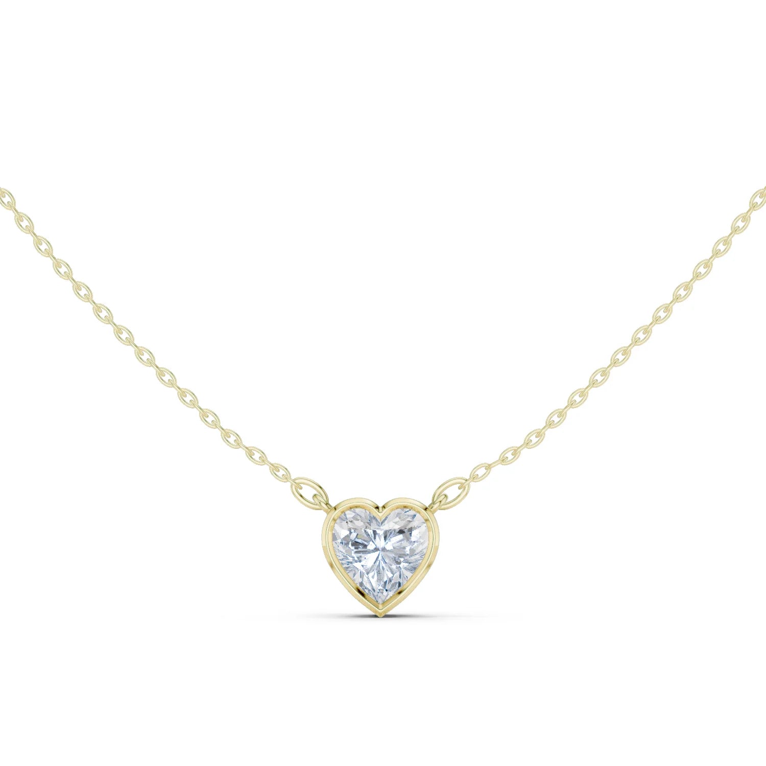 Heart Aura Bezel Solitaire Diamond Pendant
