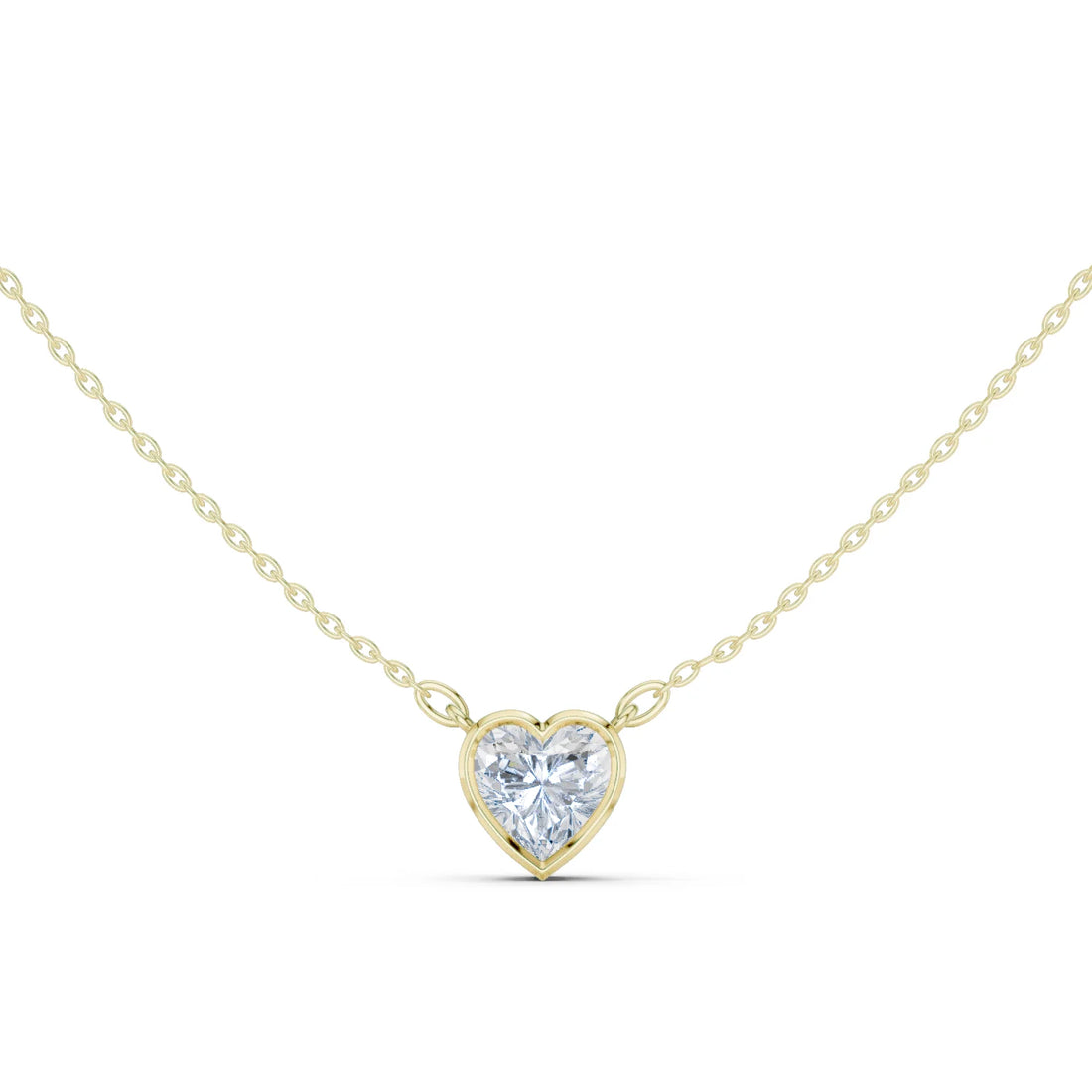 Heart Aura Bezel Solitaire Diamond Pendant