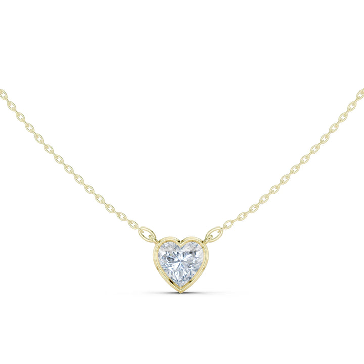 Heart Aura Bezel Solitaire Diamond Pendant