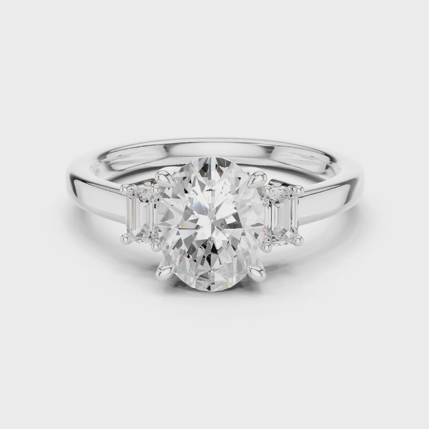 Princess Cut Diamond Three-Stone Engagement Ring
