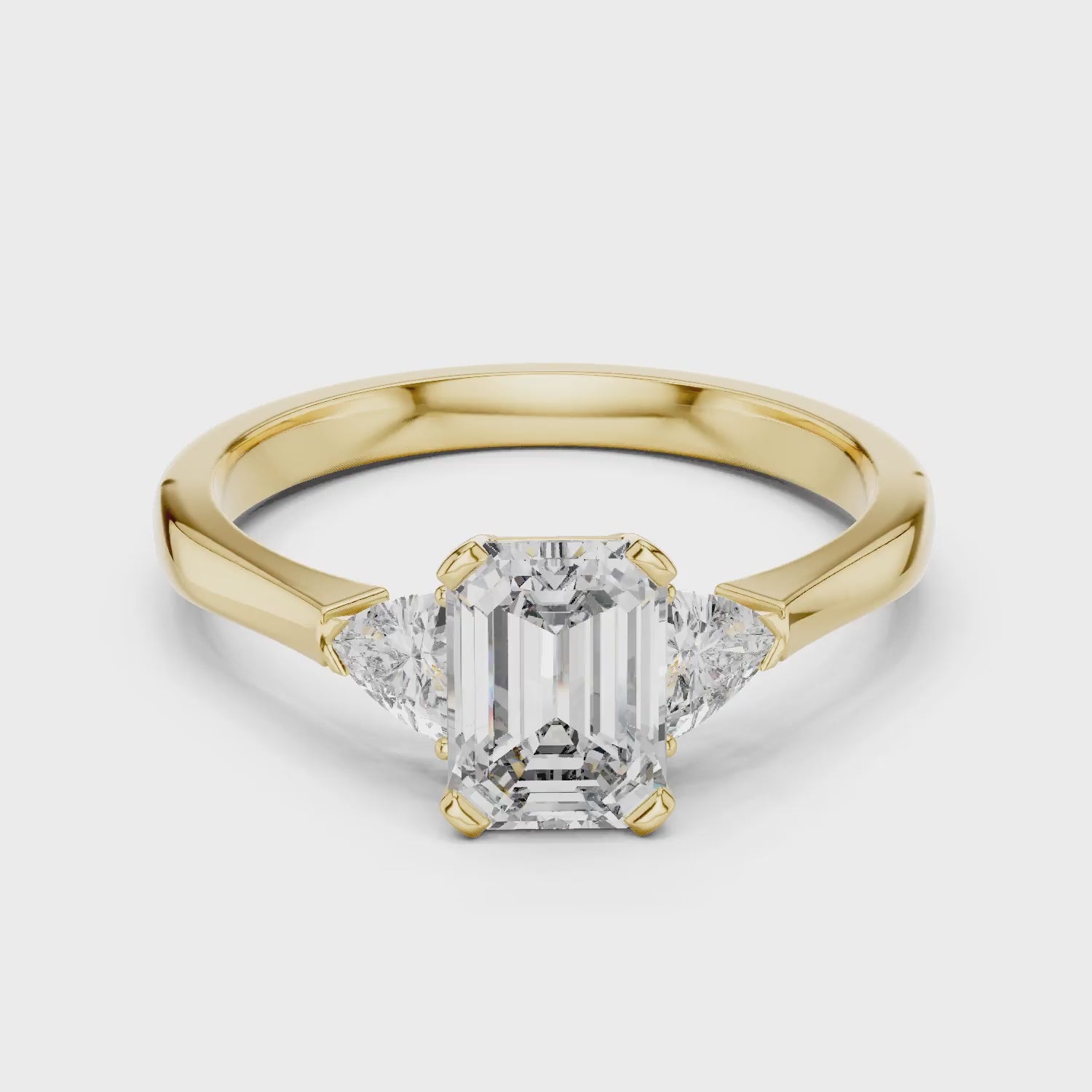 Trillion Emerald Diamond Engagement Ring