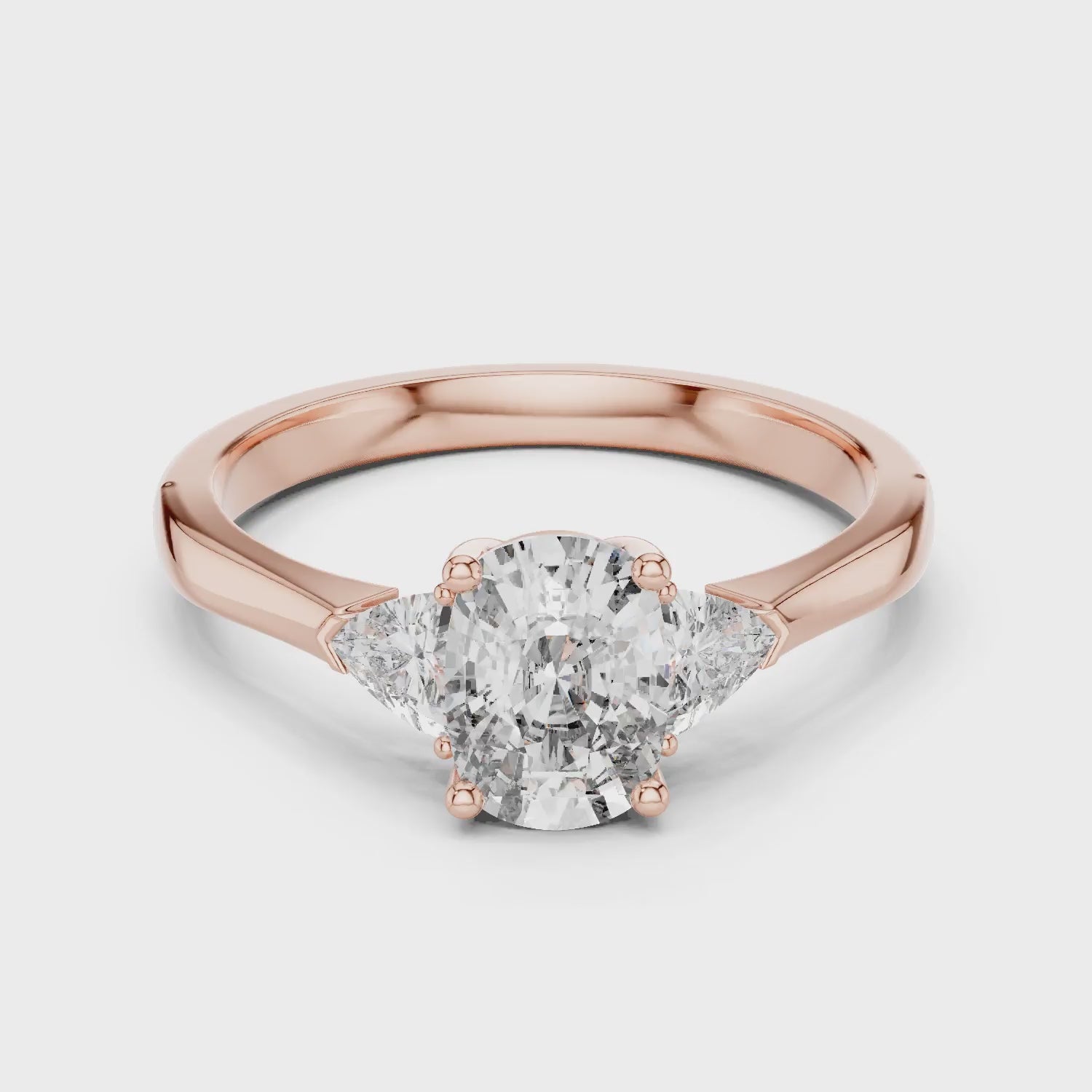 Trillion Cushion Diamond Engagement Ring