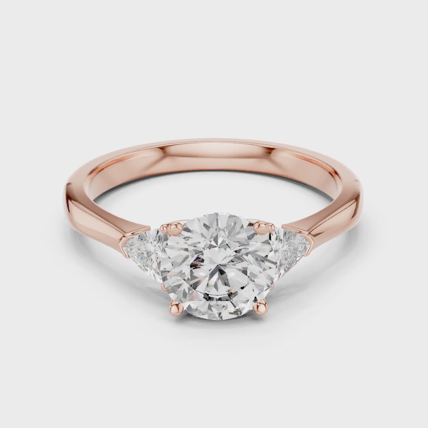 Round Three Stone Diamond Engagement Ring