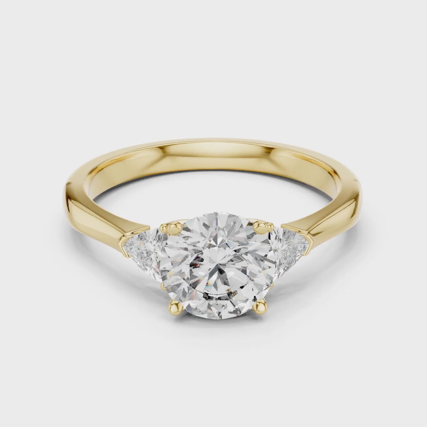 Round Three Stone Diamond Engagement Ring