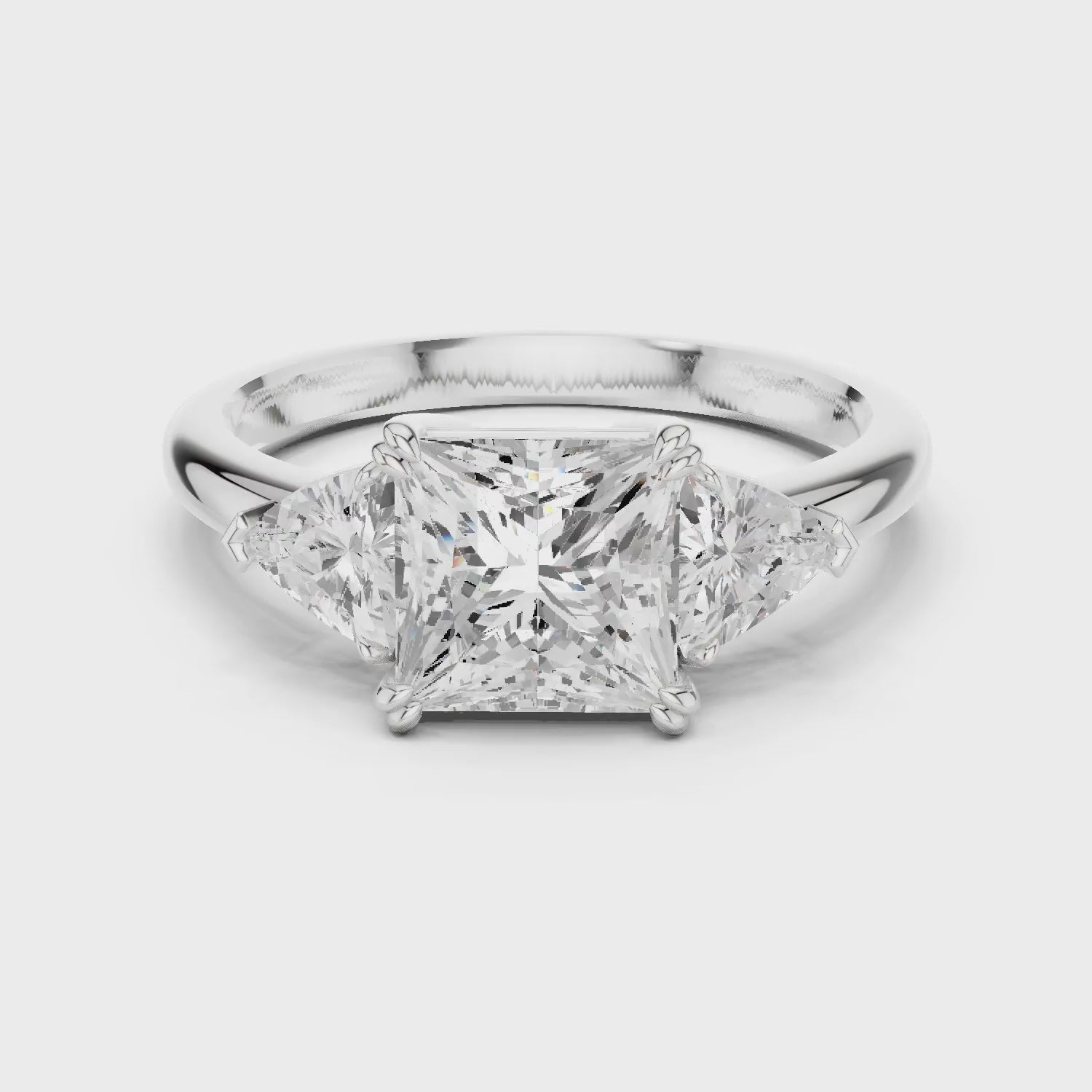 Princess Cut Diamond Three Stone Engagement Ring