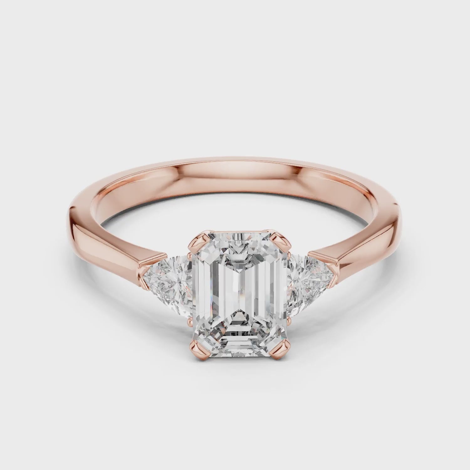 Trillion Emerald Diamond Engagement Ring