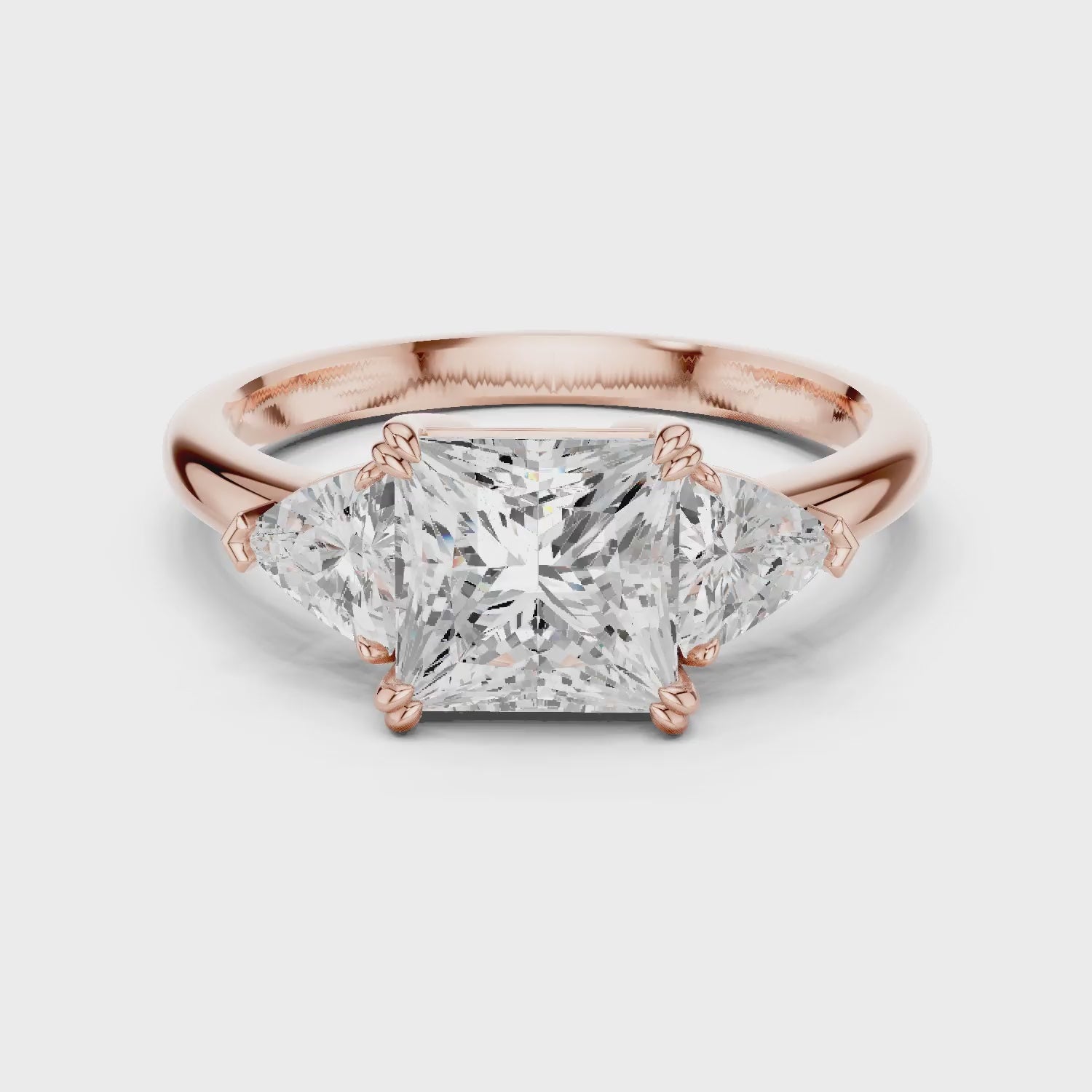 Princess Cut Diamond Three Stone Engagement Ring